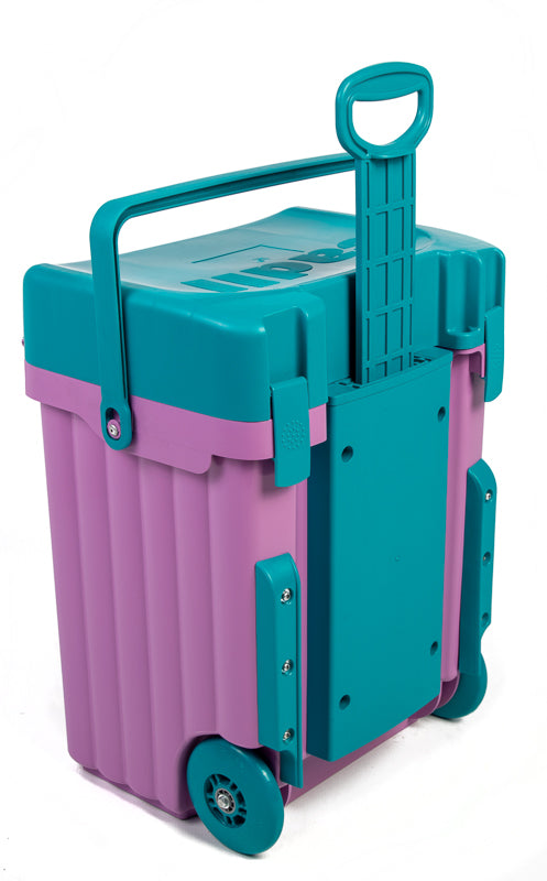 Cadii schoolbag - Lilac Body and turquoise Trim with Dividers and Lunchbox