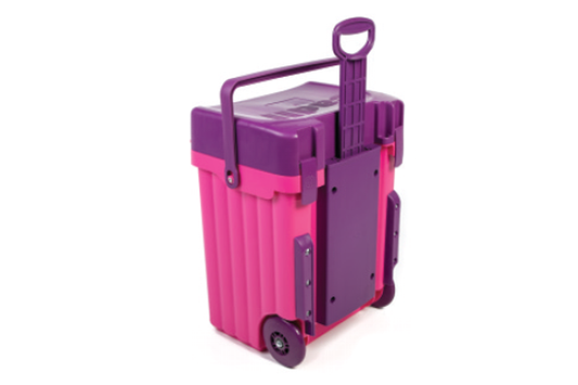 Cadii schoolbag - Pink Body and Purple Trim with Dividers and Lunchbox