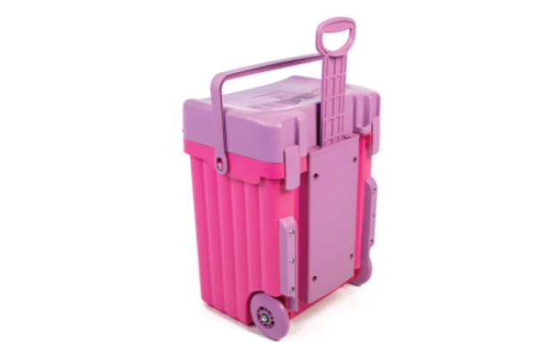 Cadii schoolbag - Pink Body and Lilac Trim with Dividers and Lunchbox