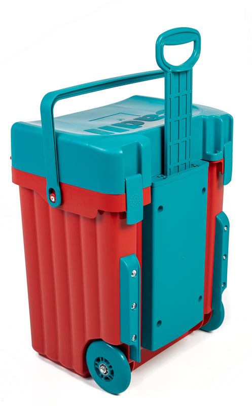 Cadii schoolbag - Red Body and turquoise Trim with Dividers and Lunchbox