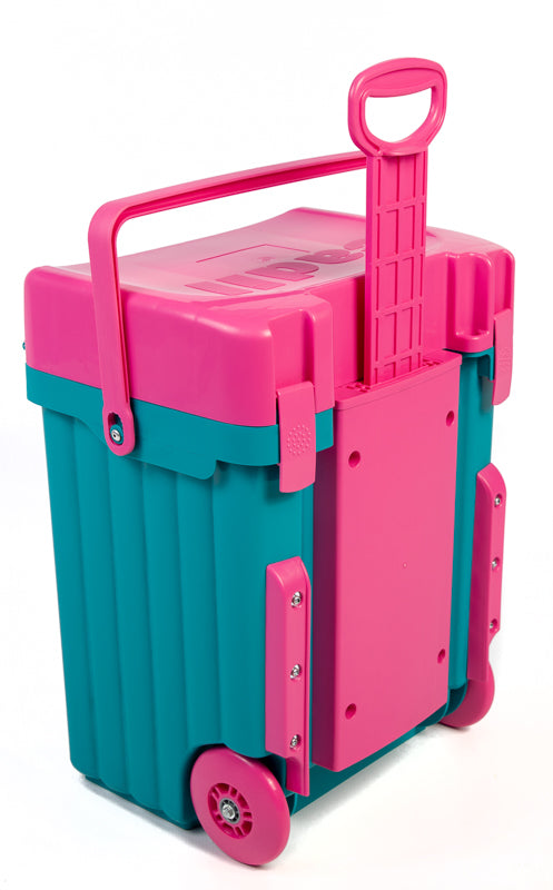 Cadii schoolbag - Turquoise Body and Pink Trim with Dividers and Lunchbox