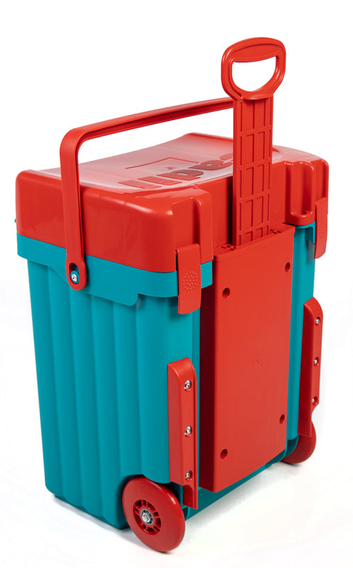 Cadii schoolbag - Turquoise Body and Red Trim with Dividers and Lunchbox