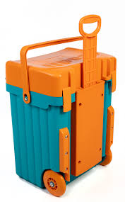 Cadii schoolbag - Turquoise Body and Orange Trim with Dividers and Lunchbox