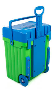 Cadii schoolbag - Lime Body and Blue Trim with Dividers and Lunchbox