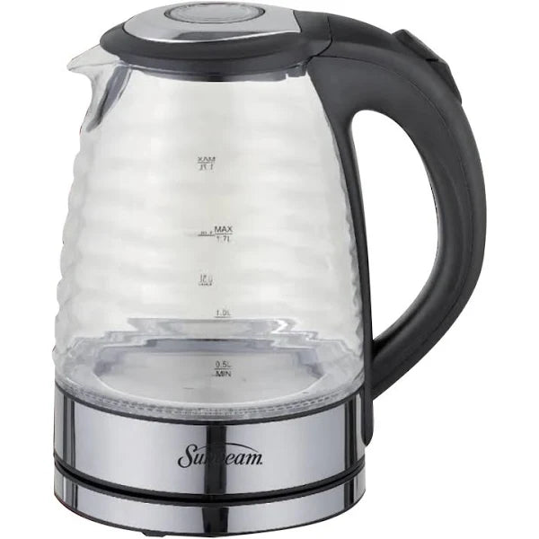 1.7 LITRE RIBBED GLASS KETTLE